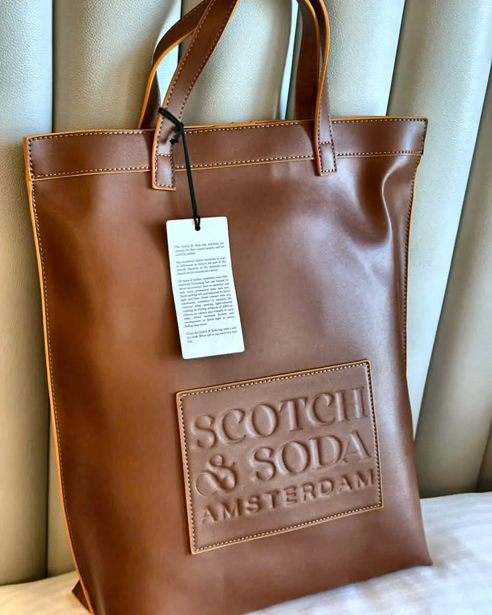 Scotch & Soda Embossed Patch Tote – Brown