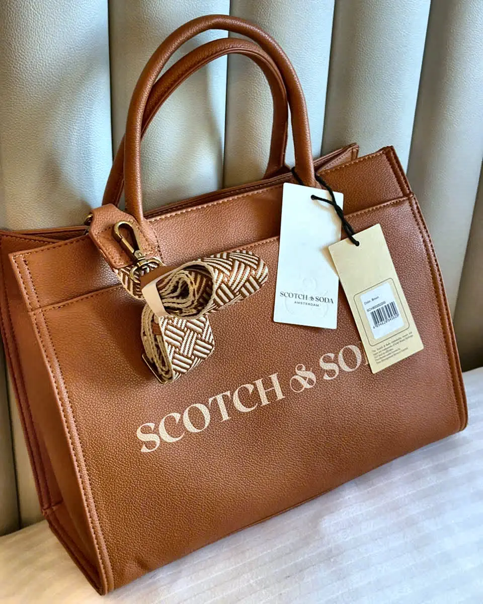 Scotch & Soda Logo Tote – Cognac